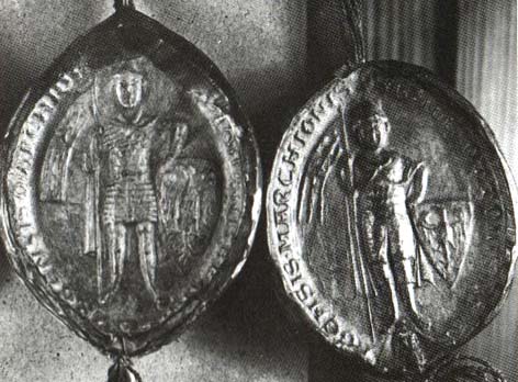 Pieczęcie piesze Jana I i Ottona III.jpg